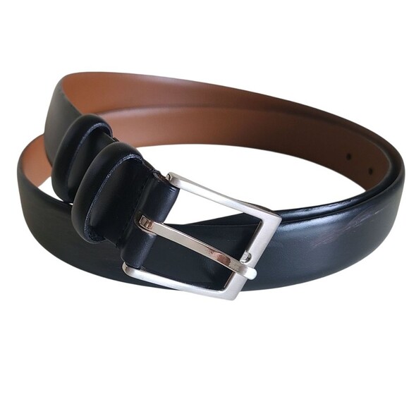 joseph abboud full grain italian leather black belt 42" - Picture 1 of 8
